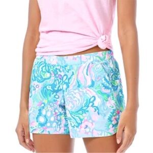 LILLY PULITZER Ocean View Shorts Blue Multi Floral L